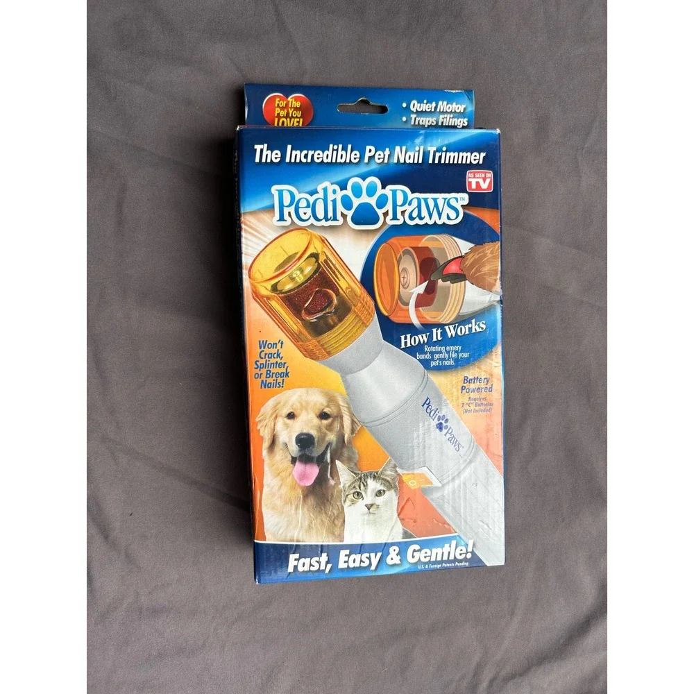 PediPaws Pet Nail Trimmer As Seen On TV Dog Cat Quiet Battery Powered Grooming